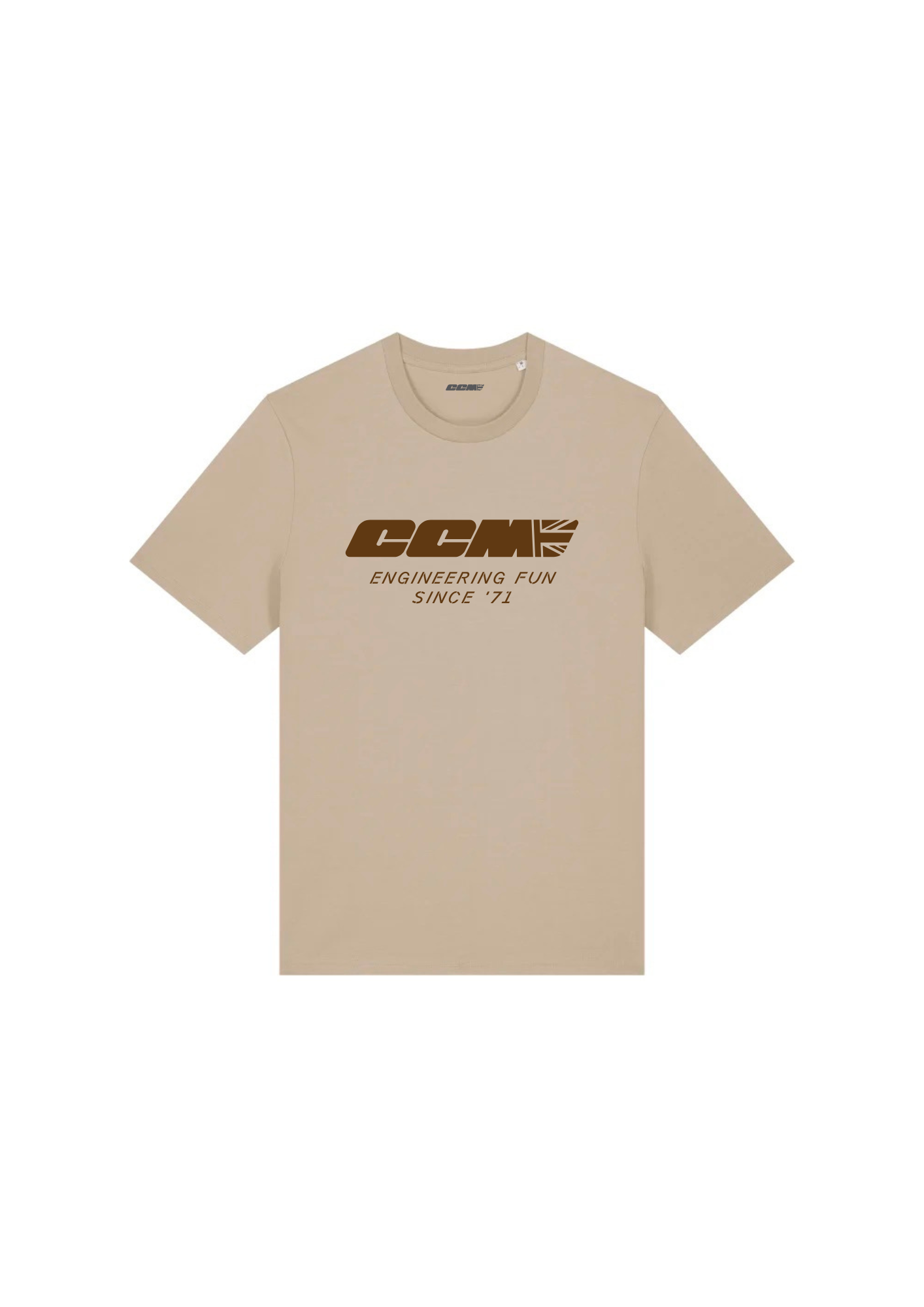 CCM Motorcycles Beige & Brown logo T-shirt