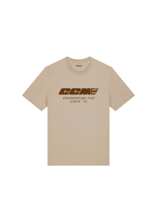 CCM Motorcycles Beige & Brown logo T-shirt