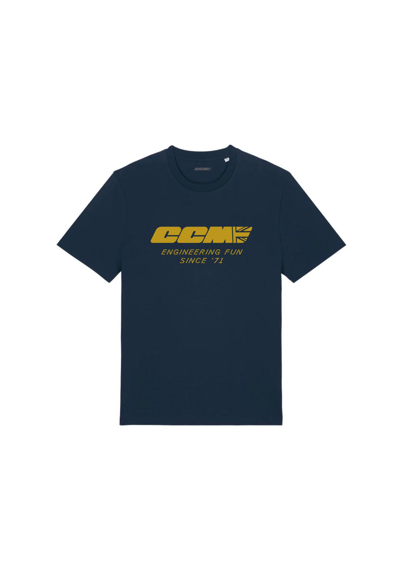 CCM Motorcycles Blue & Yellow Logo T-shirt