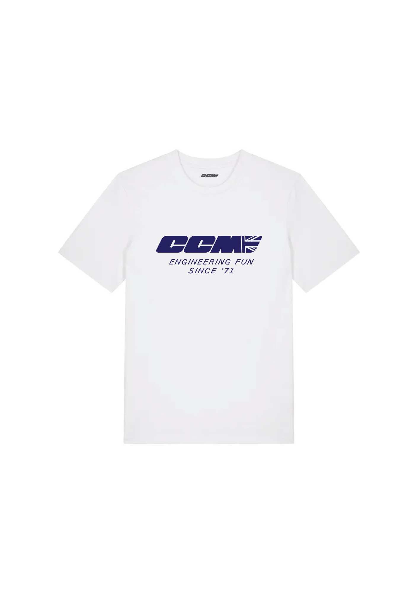 CCM Motorcycles White & Blue Logo T-shirt